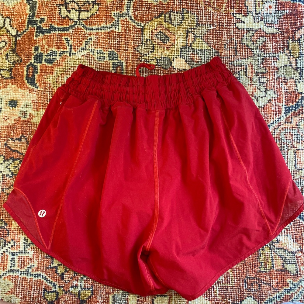 Lululemon red shorts.